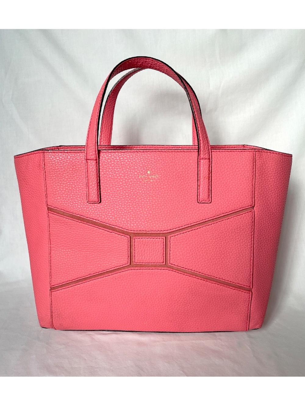 Kate Spade Pink Leather Tote Bow 12”